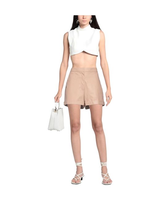 Max Mara Natural Solid Color Shorts