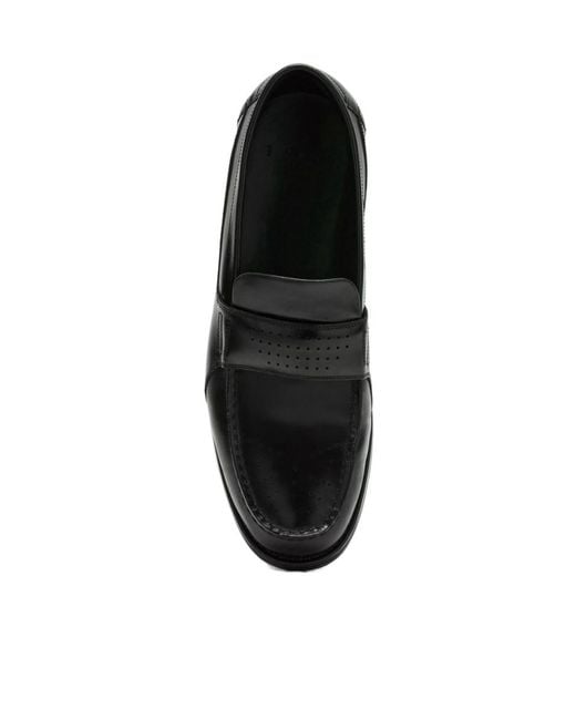 1989 STUDIO Black Perforated Loafers for men