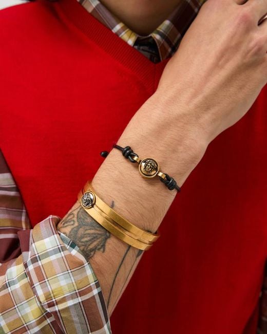 Versace Black Medusa Cord Bracelet for men