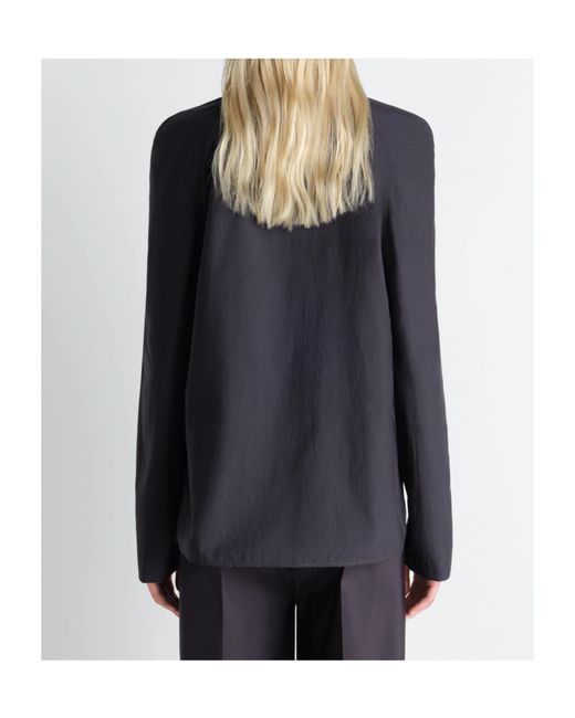 Lemaire Black Ascot Collar Relaxed Shirt