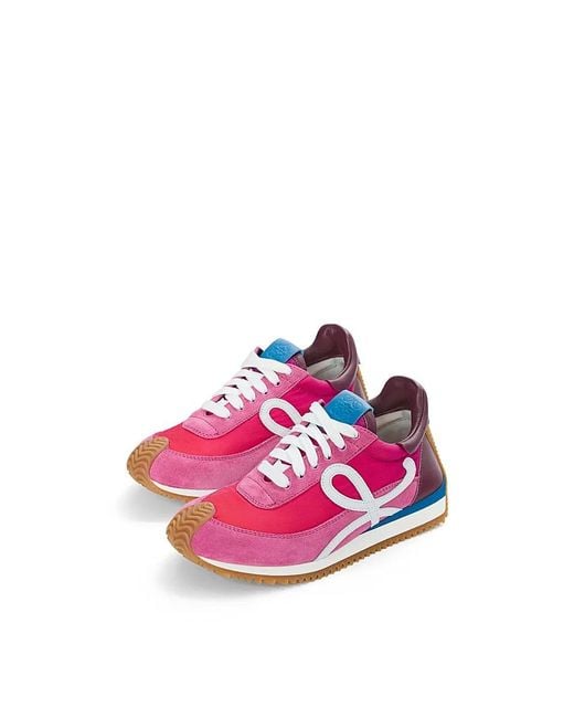 Loewe Pink Flow Runner 2.0 In Nylon And Suede