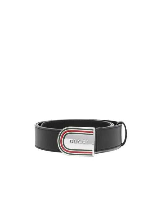 Gucci White Logo Engraved Belt for men