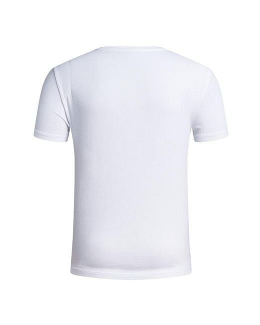 EA7 White Round-Necked Logo T-Shirt for men