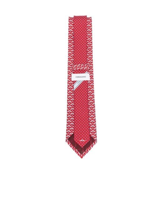 Ferragamo Pink Pointed Tie for men