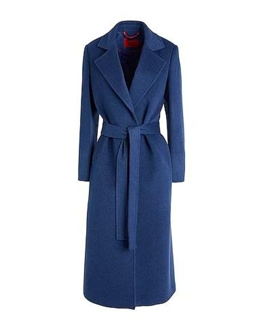 MAX&Co. Blue Classic Solid Color Tie Waist Coat
