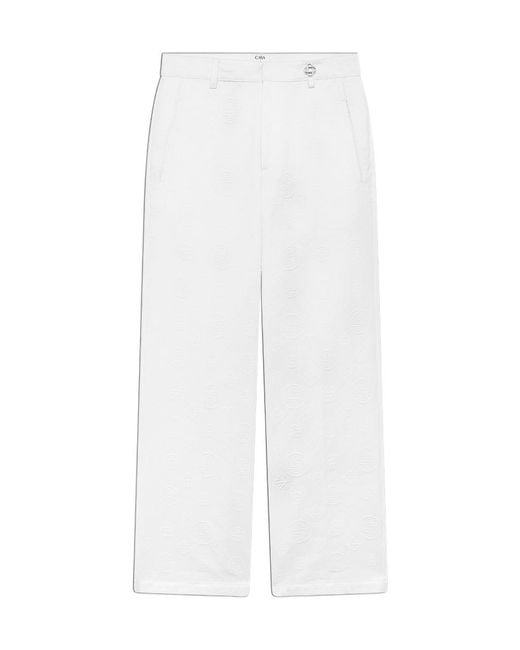 Casablanca White Floral-Pattern Trousers for men