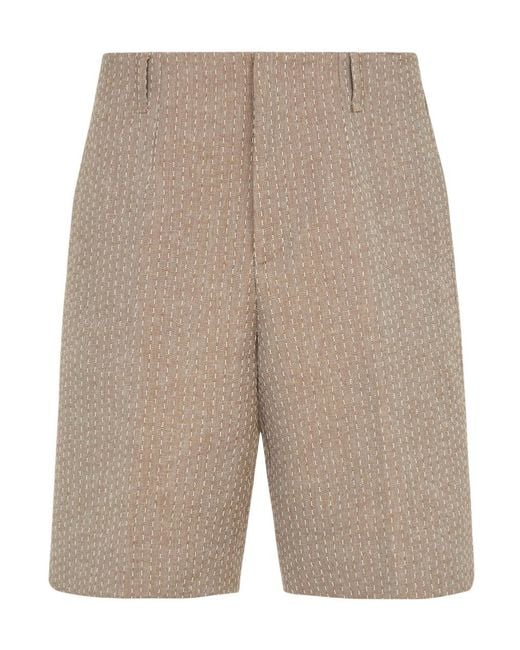 Fendi Gray Tailored Bermuda Shorts for men