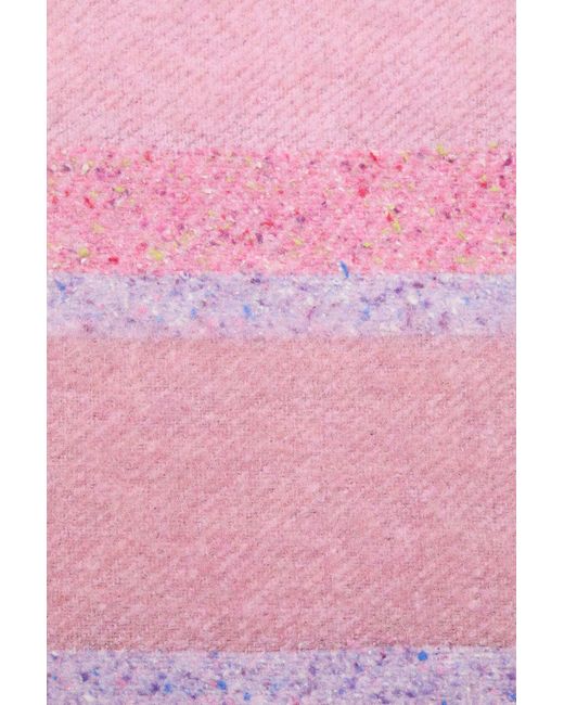 Acne Pink Fringed Logo Scarf