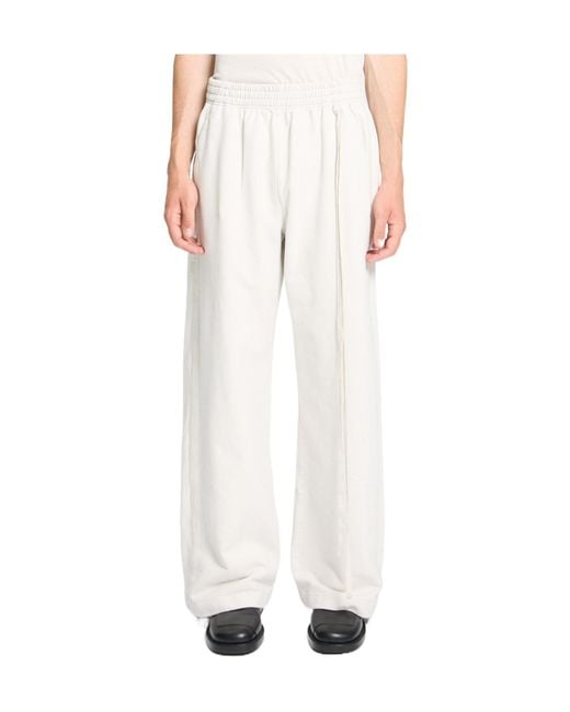 Ann Demeulemeester White Elastic Waist Sports Pants for men
