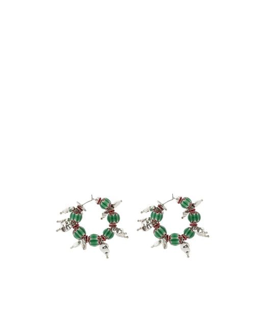 Dries Van Noten White Beaded Earrings