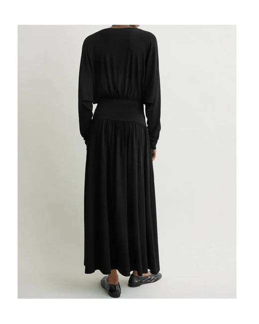Totême Black Long-Sleeved Dress