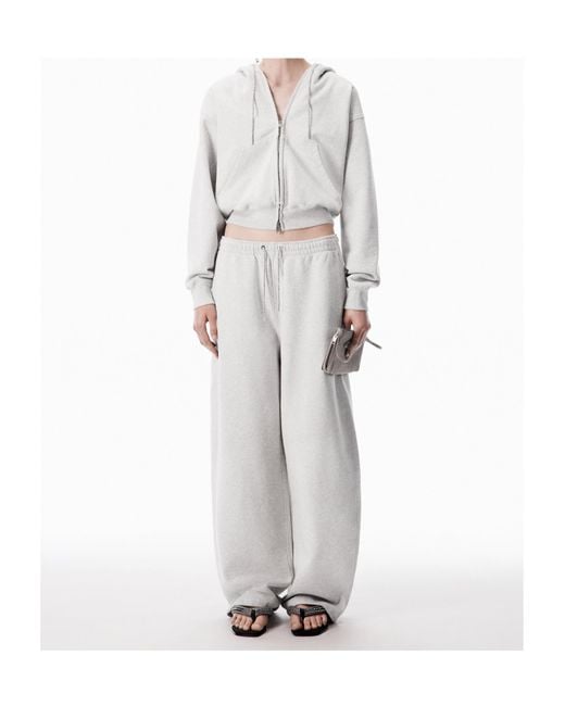 Alexander Wang Gray Rhinestone-Detailed Track Pants