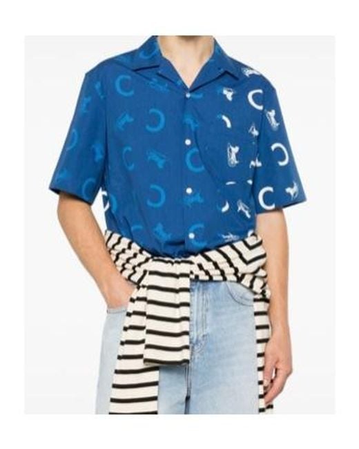 Céline Blue 'Bowling' Shirt With Pointed Collar And Front Button Closure for men