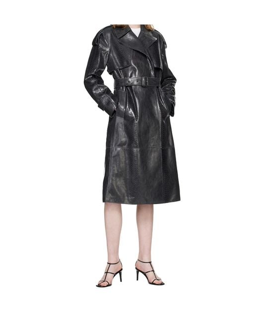 Mackage Black Long-Sleeved Trench Coat