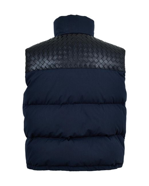 Bottega Veneta Blue Intrec Intreccio Weave Sleeveless Gilet for men