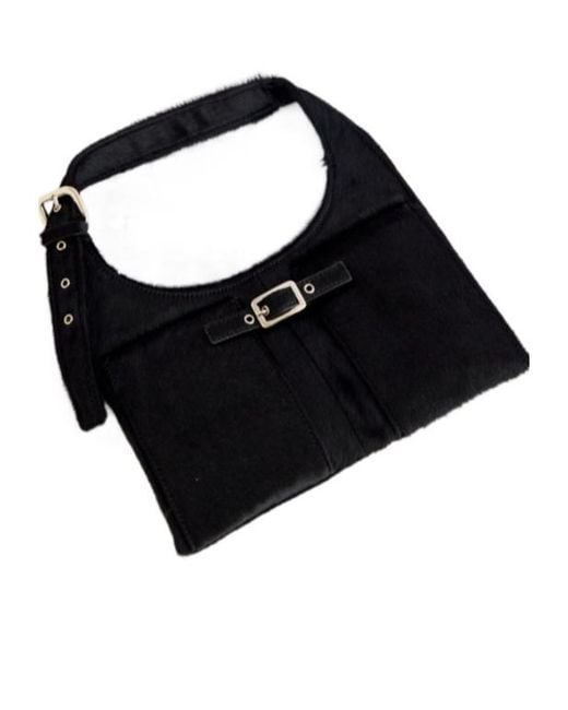 GIMAGUAS Black Magnetic Buckle Shoulder Bag
