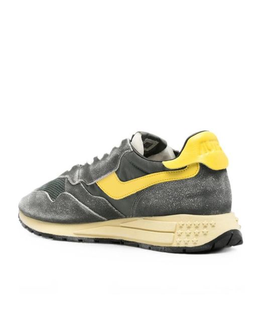 Autry Yellow Reelwind Low-Top Sneakers for men