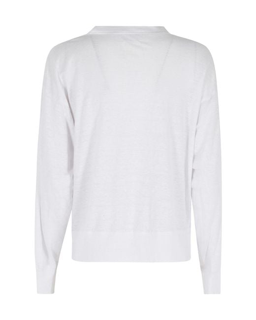 Isabel Marant White Isabel Marant Étoile Logo Detailed Crewneck Sweatshirt