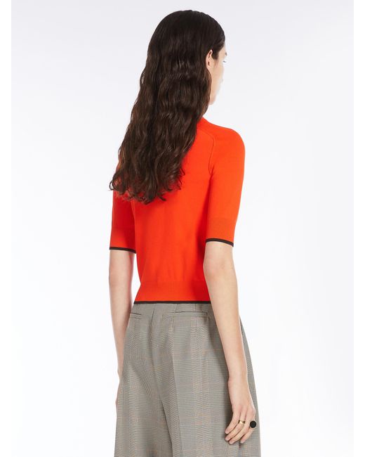 Sportmax Orange Stretch Knitted T-Shirt