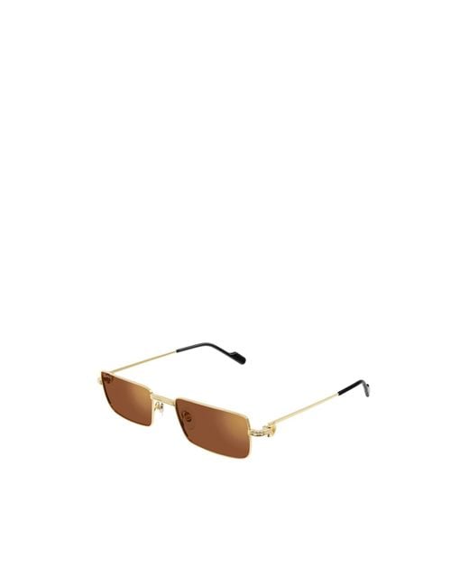 Cartier Brown Rectangular Frame Sunglasses for men