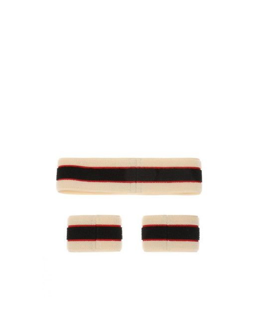 Gucci White Logo Striped Hair Bands And Wristbands for men