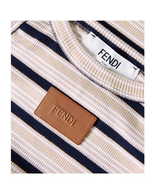 Fendi Gray Minimal Striped Tank Top