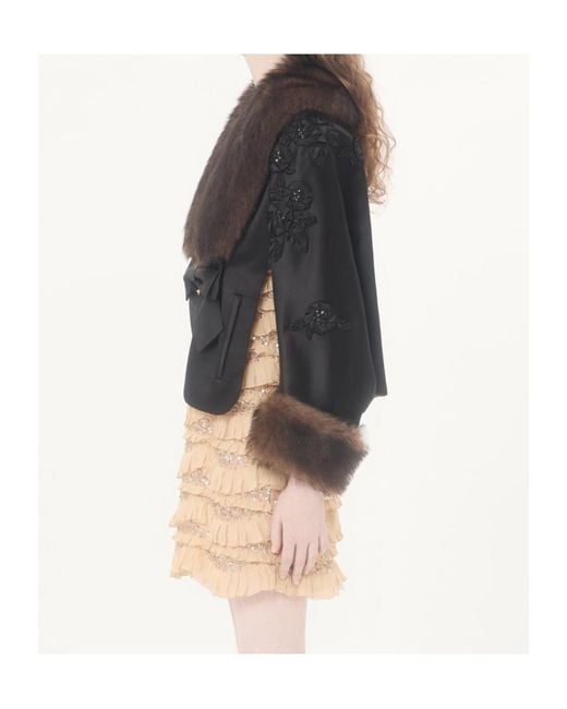 Valentino Black Long-Sleeved Shawl