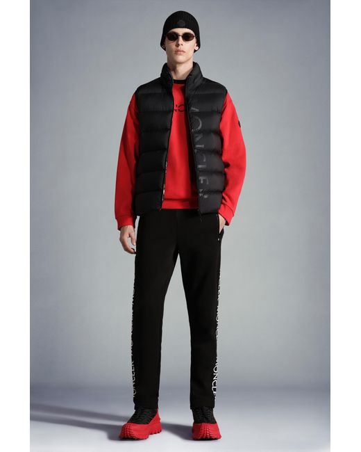 Moncler Black Logo Embroidered Drawstring Sweatpants for men