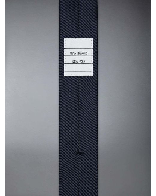 Thom Browne Blue Logo-Jacquard Silk Tie for men