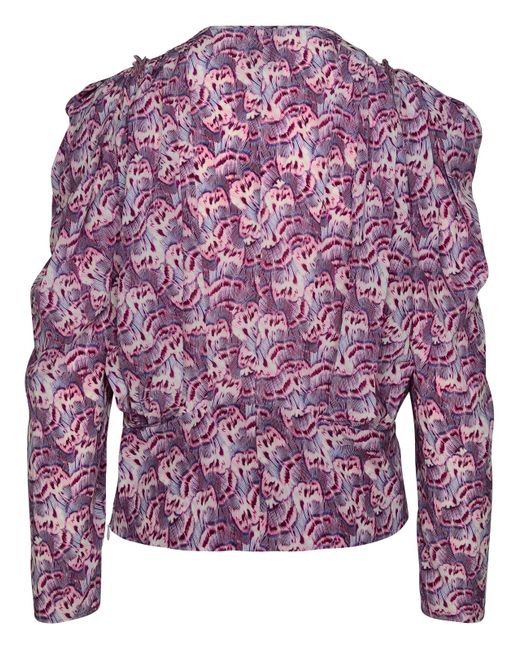 Isabel Marant Purple All-Over Printed Blouse