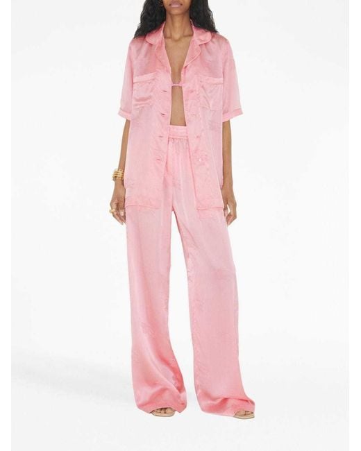 Burberry Pink Elasticated Waist Pyjama Pants