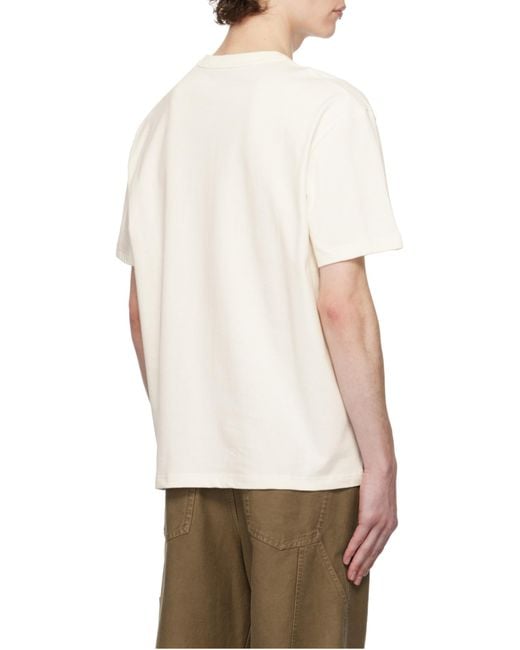 A.P.C. White Flocked Logo Crewneck T-Shirt for men
