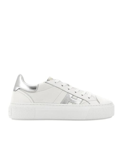 Hogan White Crosswind Lace-Up Sneakers