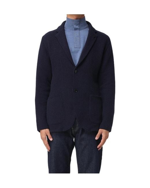 Lardini Blue Striped Long-Sleeved Suit Jacket for men