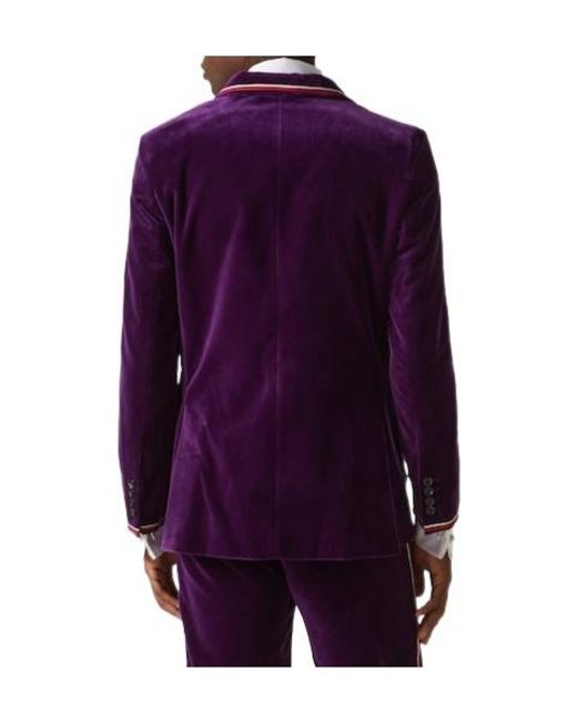 Bode Purple Showcase Cotton Velvet Suit Jacket for men