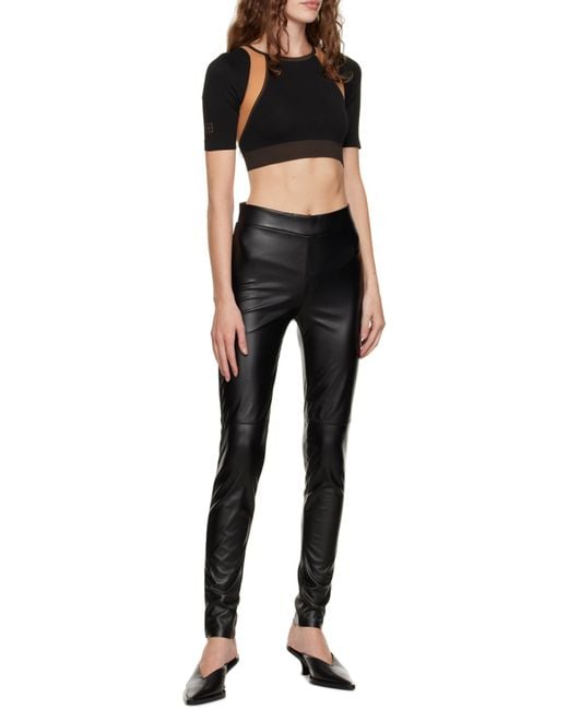 Wolford Blue Faux-Leather Slim-Cut Leggings