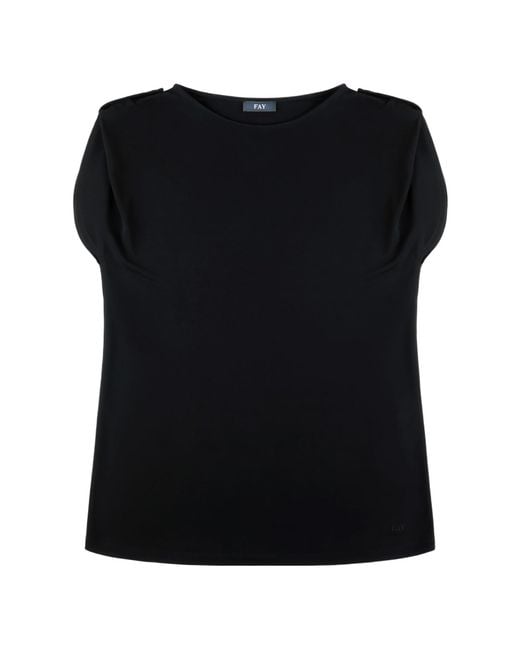Fay Black Cap Sleeve Top