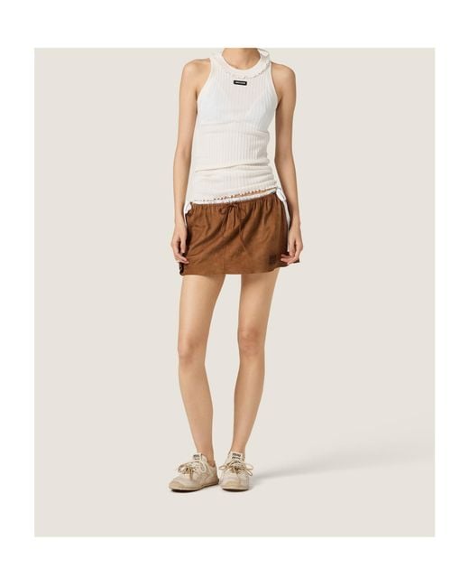 Miu Miu White Silk Tank Top