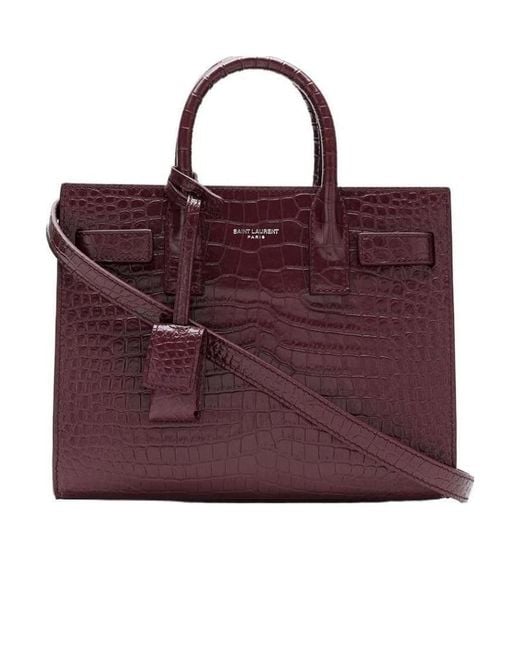 Saint Laurent Purple Sac De Jour Nano Top-Handle Bag