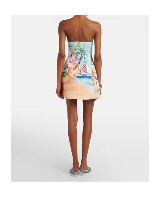 Leo Blue Printed Bustier Dress