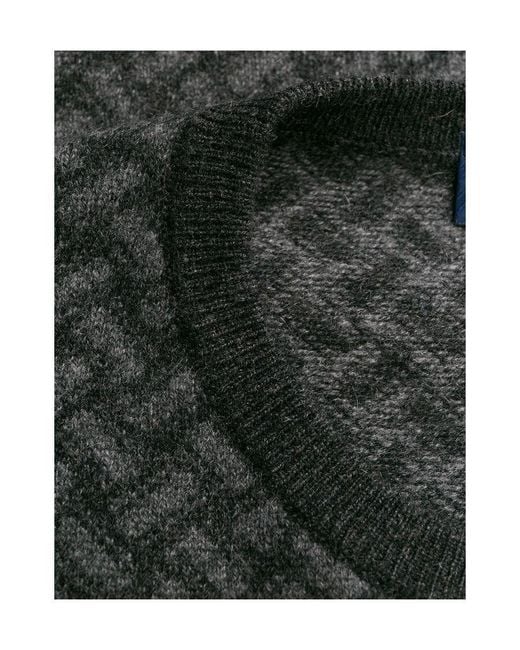 Drumohr Gray Crew-Neck Cashmere Sweater for men