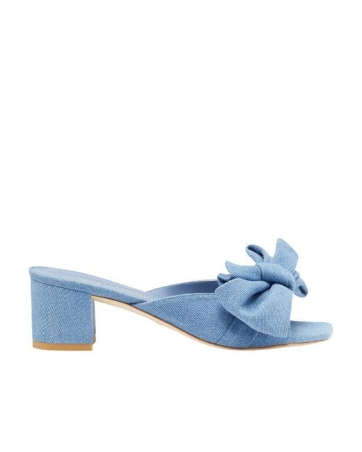 Stuart Weitzman Blue Logo High-Heeled Sandals