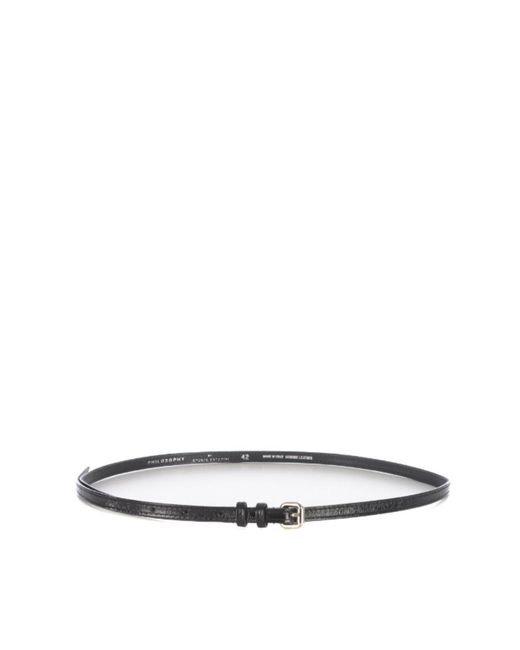 Philosophy Di Lorenzo Serafini White High-Shine Buckle Belt