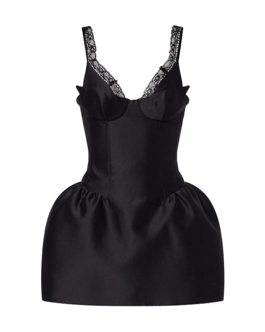 ShuShu/Tong Black Lace-Trimmed Minidress