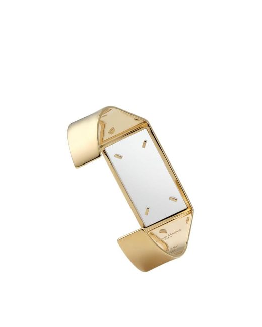 Maison Margiela Metallic Rectangular Plaque Cuff Bracelet for men