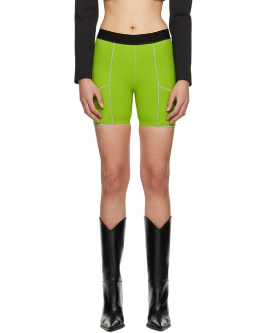 Coperni Green Elastic Waist Shorts