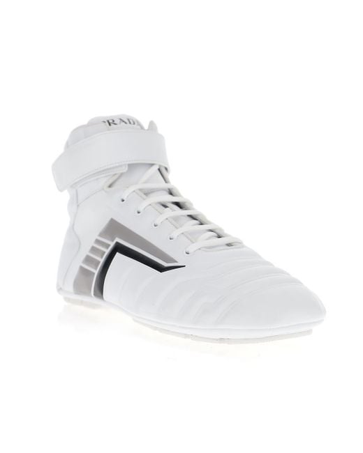 Prada White Lace-Up Chukka Boots for men