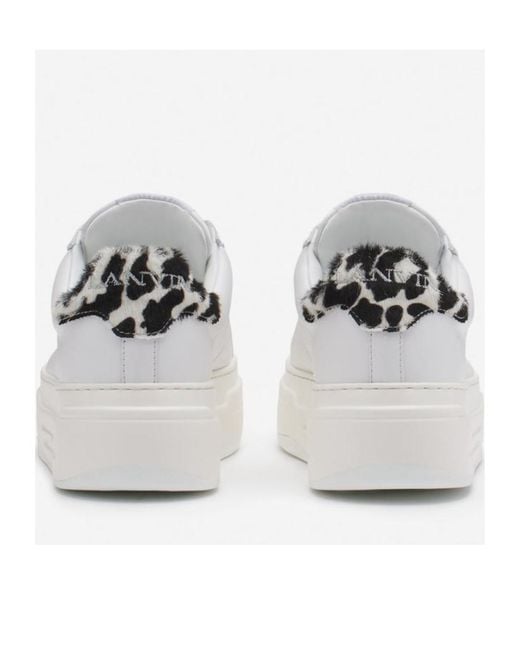 Lanvin White Thick Sole And Low-Cut Sneakers