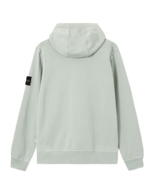Stone Island Gray Logo Patch Drawstring Hoodie for men