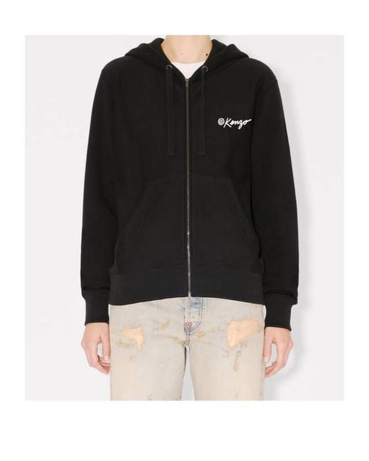 KENZO Black Wild Tiger' Zip Up Hoodie